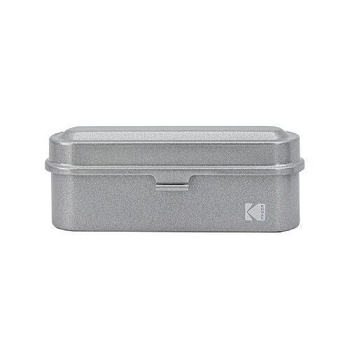 KODAK Film Case (135) - Boîtier Compact en Acier pour 5 Rouleaux de Film 135 mm, Capot Amovible, Design Années 70, Protection Poussière et Humidité - Gris