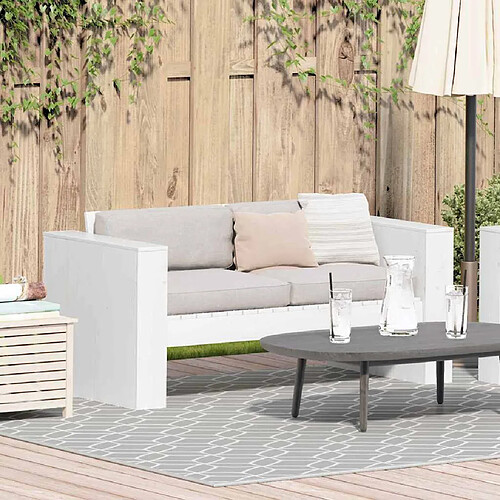 vidaXL Canapé de jardin Blanc 134 x 60 x 62 cm Bois de pin massif