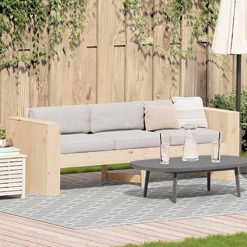vidaXL Canapé de jardin Naturel 185,5 x 60 x 62 cm Bois de pin massif