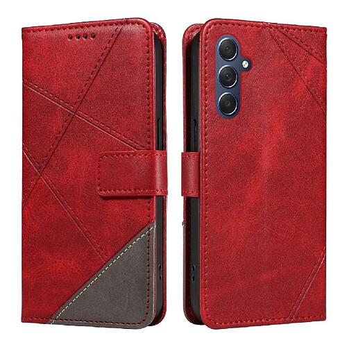 Flip Étui Pour Samsung Galaxy A25 5G Étui de protection de téléphone en cuir Avec couture diamant Et fente pour carte De haute qualité FOXDOCK Rouge