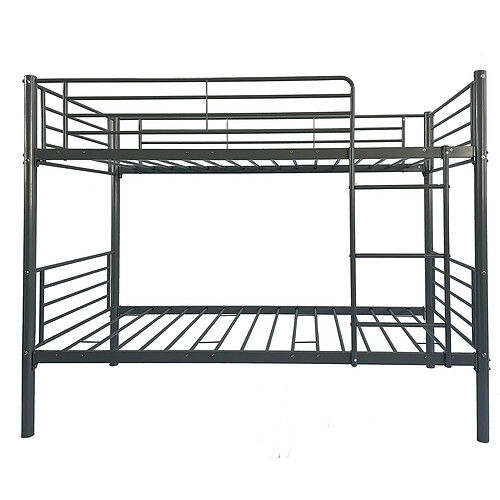 Pegane Lit superposé en métal coloris gris, couchage 90x190 cm - Longueur 200 x profondeur 97 x hauteur 161 cm