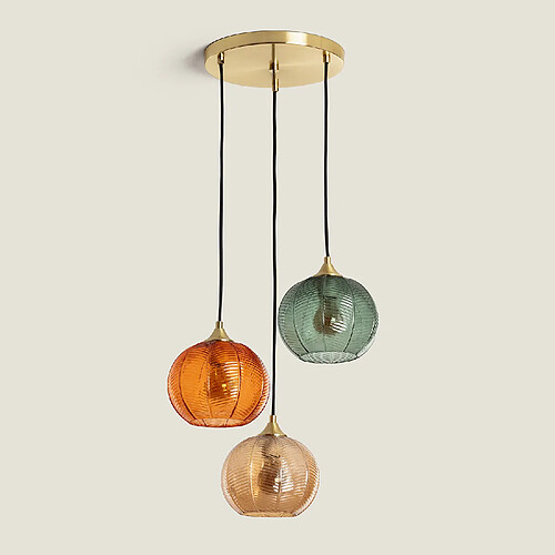 Ledkia Suspension verre Tri Klimt - Multicolore