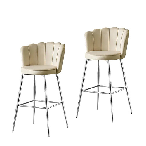 Homy france lot de 2 tabourets de bar - Beige