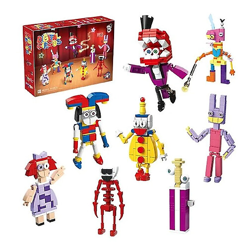MOC The Amazing Digital Circus 8-en-1 Blocs de Construction Anime 442 Pièces Jouet Cartoon pour Enfants ABS Écologique