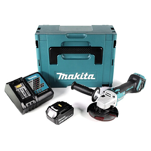 Makita DGA 511 RG1J Meuleuse d'angle sans fil 18V 125mm Brushless + 1x batterie 6,0Ah + chargeur + Makpac