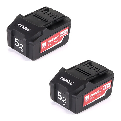 Metabo Kit batterie Li-Power 18V avec 2x batterie 5,2Ah ( 625592000 )