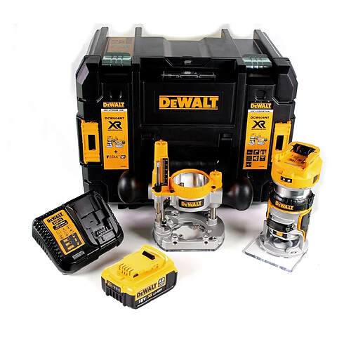 DeWalt DCW 604 M1 Fraiseuse combinée sans fil 18V 55mm + 1x batterie 4,0 Ah + 1x chargeur rapide en TSTAK