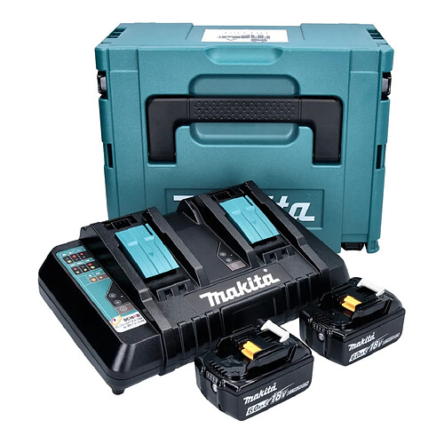 Makita kit batteries Li-ion et chargeur double 18 V