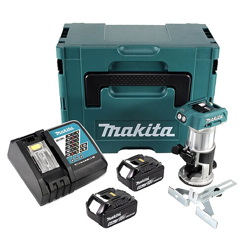 Makita DRT 50 RGJ Fraiseuse multifonction sans fil brushless 18V + 2x batterie 6,0 Ah + Chargeur + Makpac 3