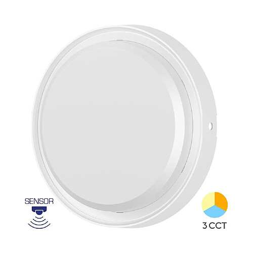 BRAYTRON Applique extérieure LED 18W avec Détecteur micro-ondes IP65 Blanc