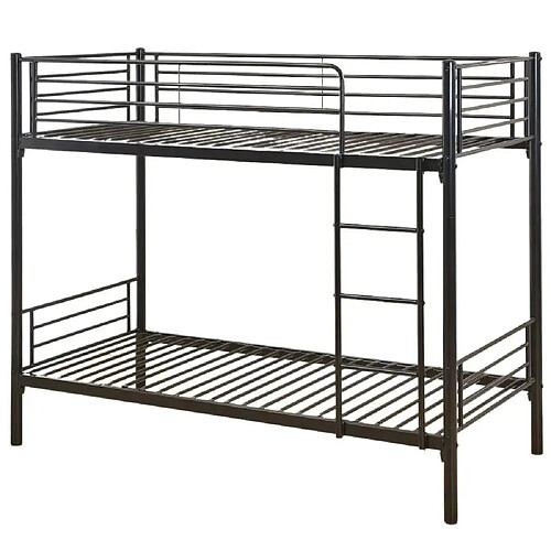 Homy France Lit superposé séparable métal noir 2x90x190 cm LUNA