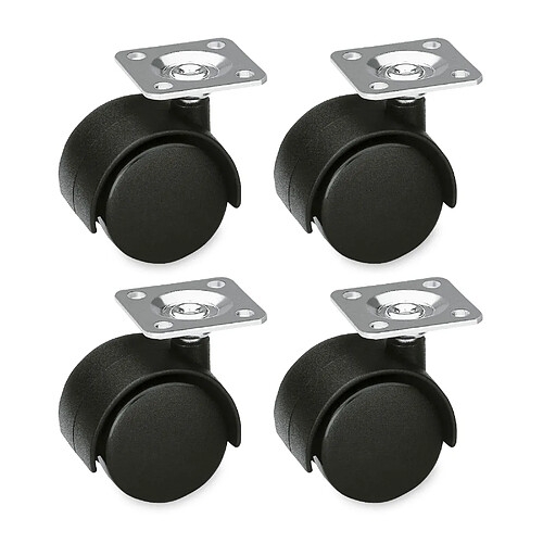 AMIG | Lot de 4 roulettes 1500 | Ø40 mm | Nylon | Noir