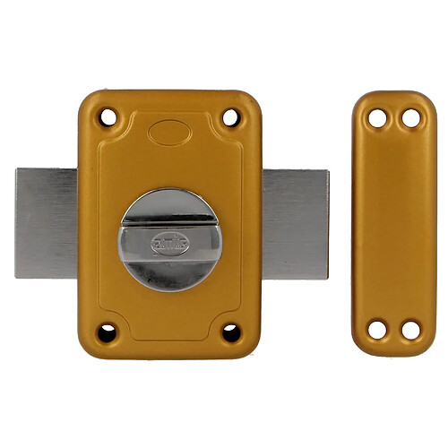 AMIG | Serrure en applique et verrous 80 | 96 x 66 mm | Acier | Émaillé or