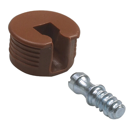 AMIG | Support caché fixation étagères 41 | M6 - Ø20 x 12 mm | Plastique | Marron