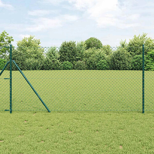 vidaXL Clôture en treillis métallique Vert 25 x 1,6 m Acier