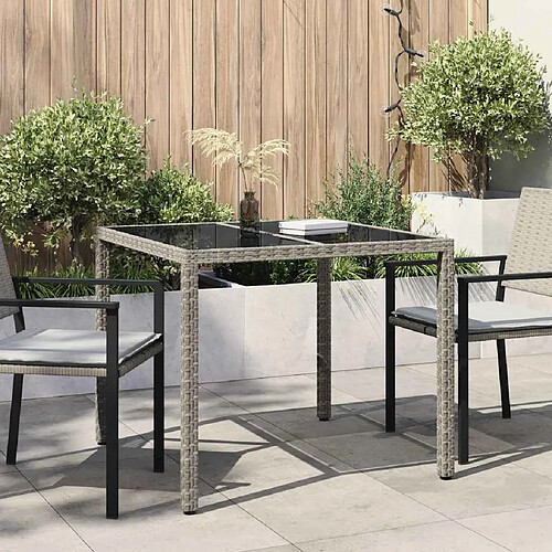 vidaXL Table de Jardin Gris 90 x 90 x 75 cm polyrotin