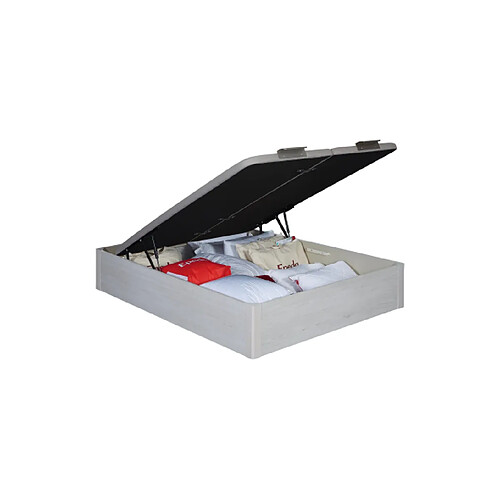 Sommier Lit Coffre Epeda Aurore - Chêne Blanchi 160x200