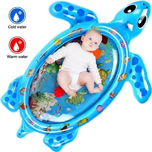 Tapis d'éveil bébé tortue gonflable - Bleu