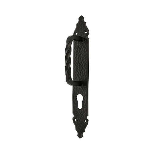 AMIG | Poignée de tirage sur plaque 105 | 280 x 45 mm | Plaque d'acier, Poignée zamak | Noir