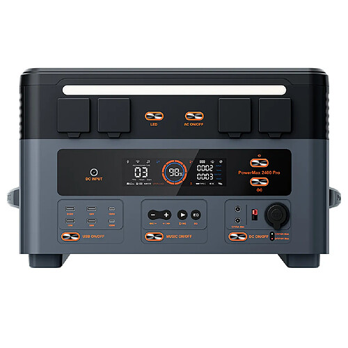 Blackview Oscal PowerMax 2400 Pro - Générateur Portable 2400W, 2016Wh, 3500 Cycles LiFePO4, Charge 1,2h, Application Intelligente
