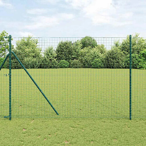 vidaXL Clôture Euro Vert 1,5 x 10 m Fer revêtu de PVC