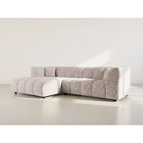 Lisa Design Curtis - canapé d'angle gauche 4 places avec accoudoir en tissu texturé