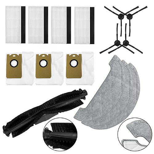 Pièces détachées pour aspirateur robot AIRROBO T10+, tampons, sacs, brosses et kits de récupération de poussière. Pièces de rechange réutilisables.~00547