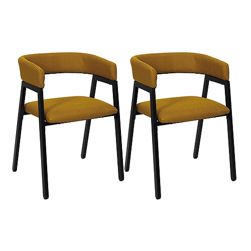 The Home Deco Factory Lot de 2 Chaises Design Atome 74cm Jaune