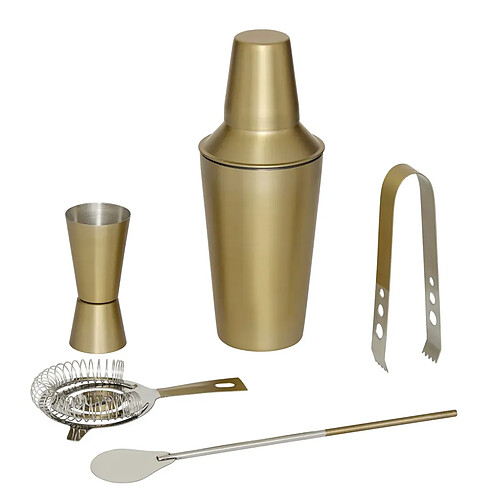 Secret De Gourmet Coffret à Cocktails 5 pièces Gold 19cm Doré