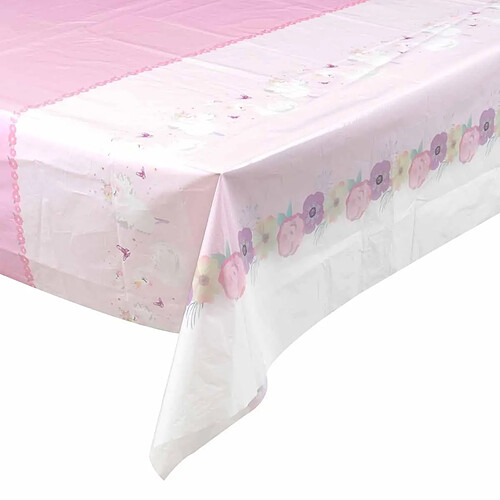 Homea Nappe Plastique Cygne 1,3x1,8m Rose
