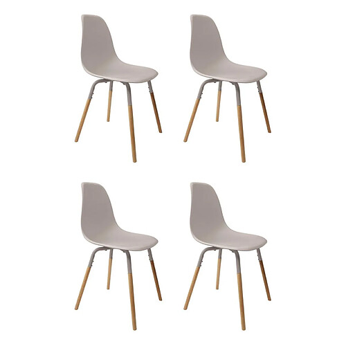 The Home Deco Factory Lot de 4 Chaises Phenix 85cm Taupe