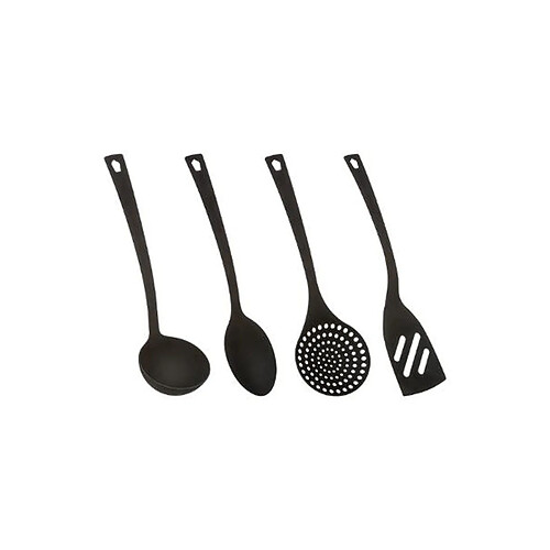 Five Simply Smart Lot de 4 Ustensiles de Cuisine Nylon 31cm Noir