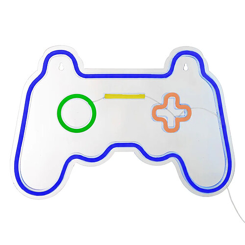 Atmosphera Lampe Murale Néon LED Manette de Jeu 41cm Bleu