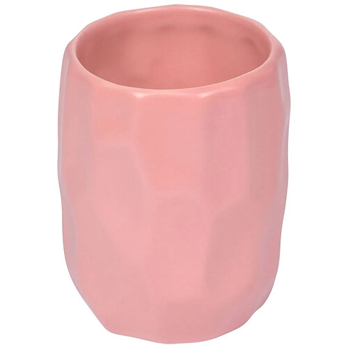Douceur D'Interieur Gobelet Salle de Bain Origami 9cm Rose Mat
