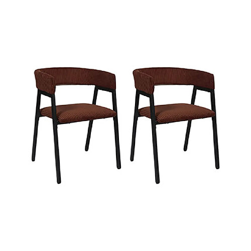 Mes Lot de 2 chaises 51,5x50,5x71,5 cm terracotta et noir