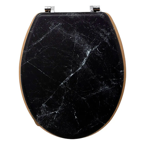 Five Simply Smart Abattant WC Imprimé Marbre Léa 42cm Noir