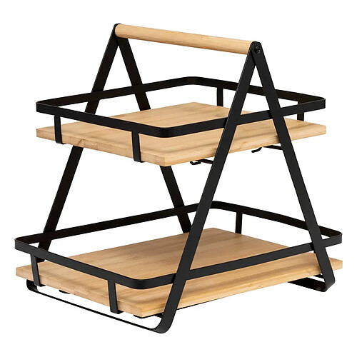 Five Simply Smart Étagère de Cuisine 2 Niveaux en Bambou Ordera 30cm Naturel & Noir