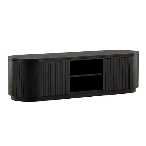 Paris prix Meuble TV design nervuré - Noir