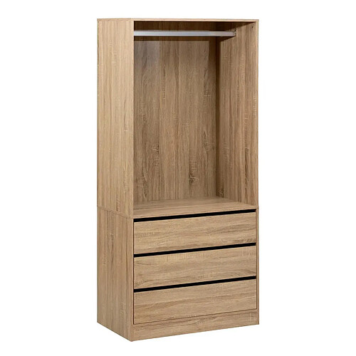 Five Simply Smart Dressing Penderie 3 Tiroirs Black Edition 180cm Naturel