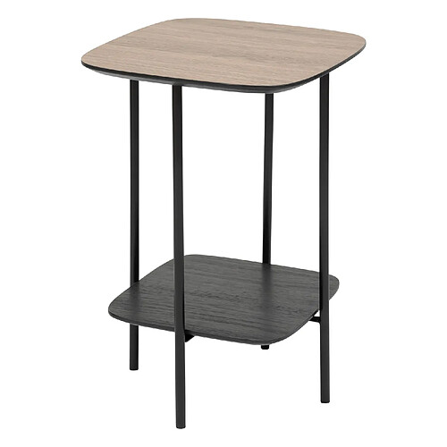 Atmosphera Table à café effet bois et métal HODIA - Noir