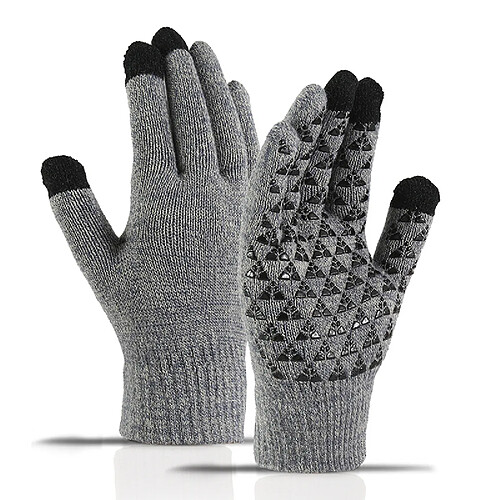 INF Gants chauds au toucher Gris/noir (taille unique)