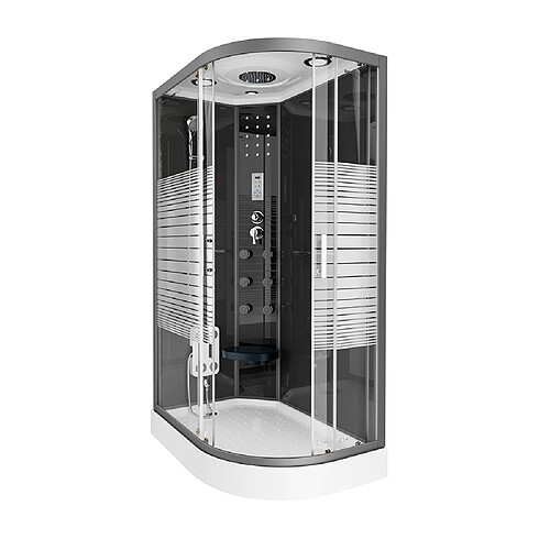 Home Deluxe Cabine de douche BLACK PEARL 120 x 80 cm Droite