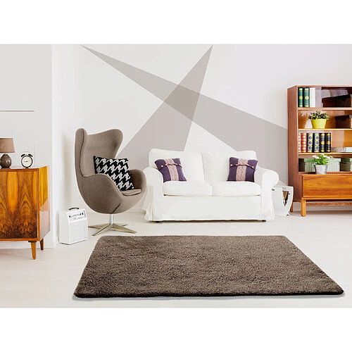 ATTICGO Tapis lavable shaggy ALPACA marron 160x230 cm