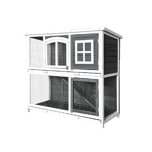 Home Deluxe Clapier en bois pour lapins MINO - 122 x 108 cm