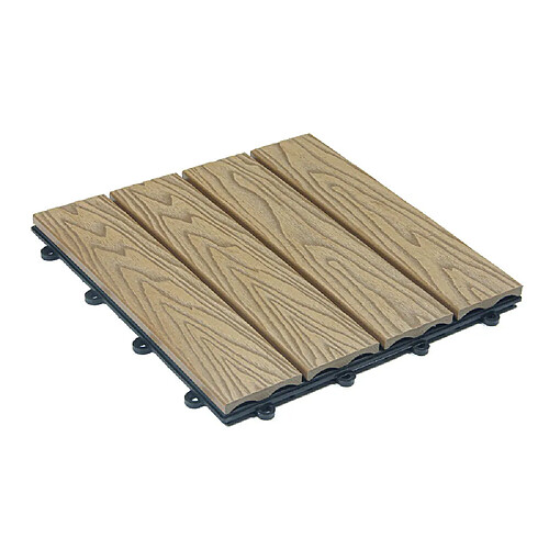 Home Deluxe WPC Carreaux à clipser BAVARO PREMIUM - Teck 1 m²