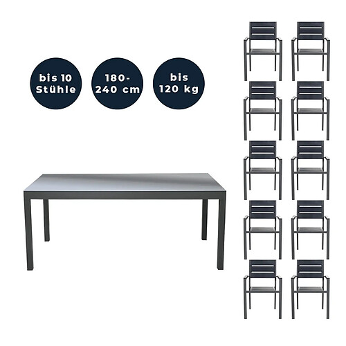 Home deluxe salon de jardin aluminium - Anthracite