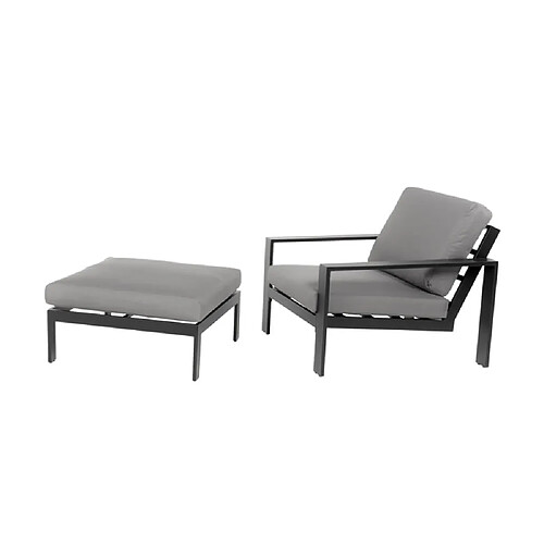 Home deluxe salon de jardin Rio S - Gris clair et noir