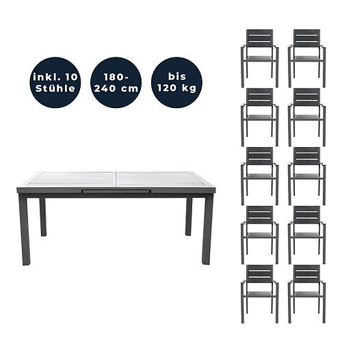 Home deluxe salon de jardin aluminium - Anthracite