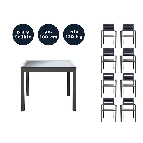 Home deluxe Table de jardin Verano - Anthracite