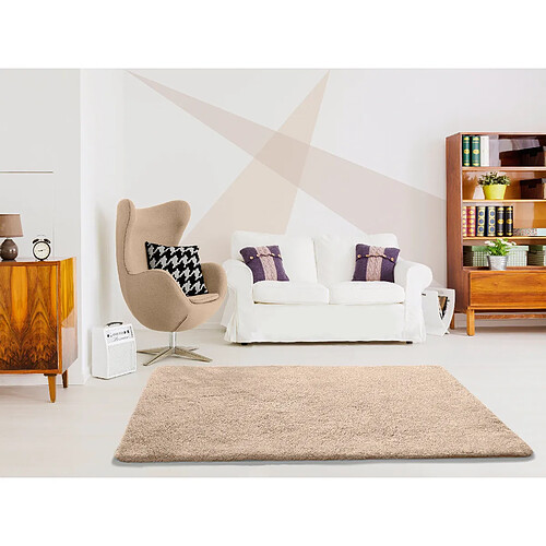 ATTICGO Tapis lavable shaggy ALPACA beige 60x100 cm